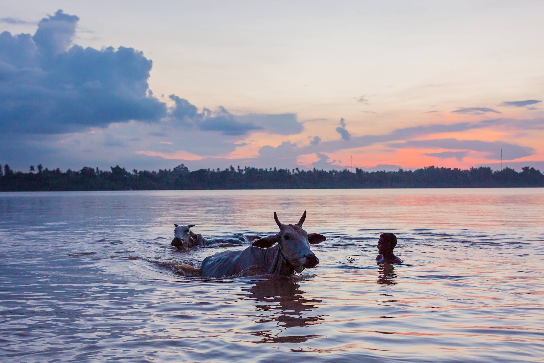 Sunset at Koh Trong Island, Kratie, Cambodia